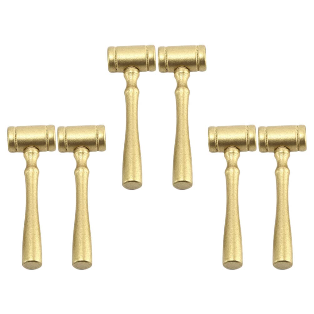Alipis 6Pcs Wooden Judge Gavel Hammer Toy Set - Golden Courtroom Gavel for Kids, Baby Developmental Toys, Lawyer & Judge Costume Accessory, Auction Cosplay Tools - Perfect for Pretend Play, Role-Playing Games & Educational Activities