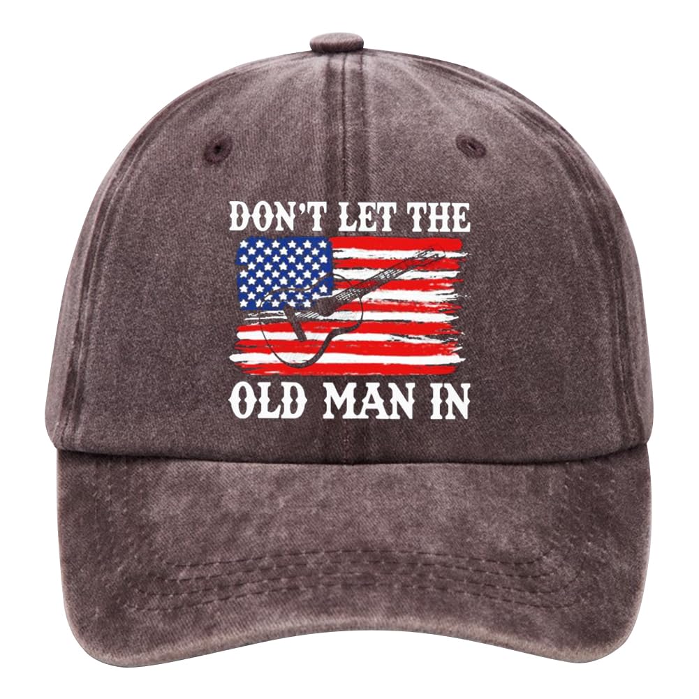 Vintage American Flag Baseball Cap - Funny 'Don't Let The Old Man In' Hat for Men & Women | Perfect for Patriotic Events, Sports Games & Casual Outfits