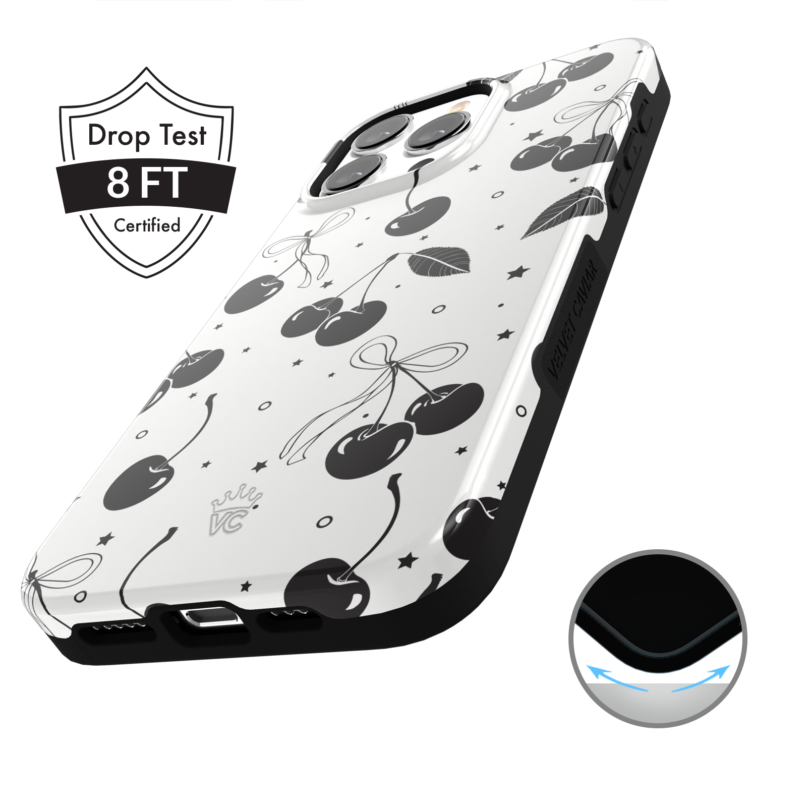 Cherry Noir iPhone Case - Stylish & Protective Phone Cover for iPhone Models - Perfect for Everyday Use, Travel, and Gifting