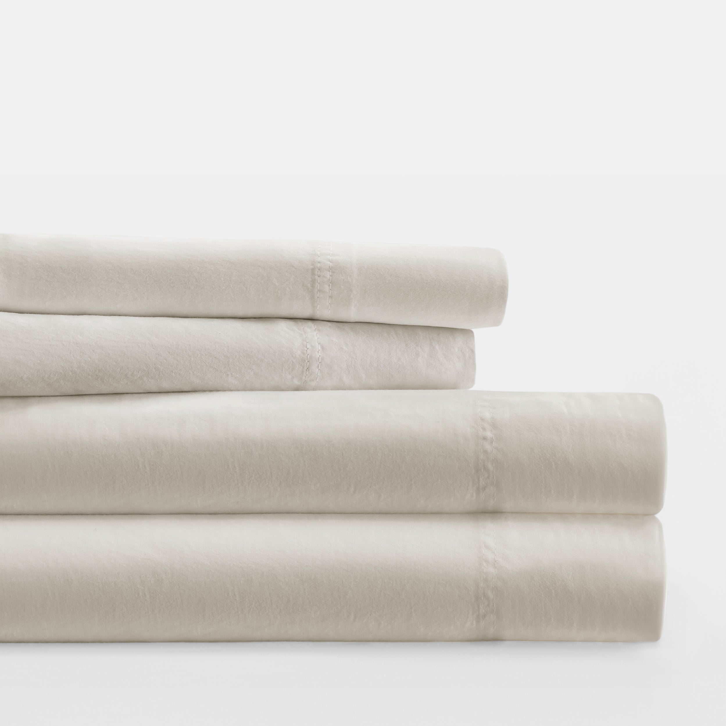 Premium 4-Piece 100% Long Staple Cotton Sheet Set - Soft & Breathable Bed Sheets for Ultimate Comfort - Perfect for Master Bedroom, Guest Room & Dorm