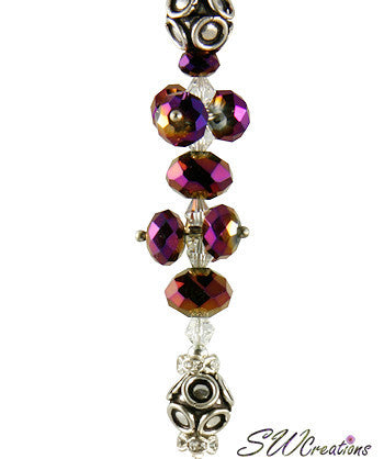Purple Agate Gemstone Beaded Fan Pull - Elegant Home Decor for Ceiling Fans, Light Fixtures & Boho Chic Interiors