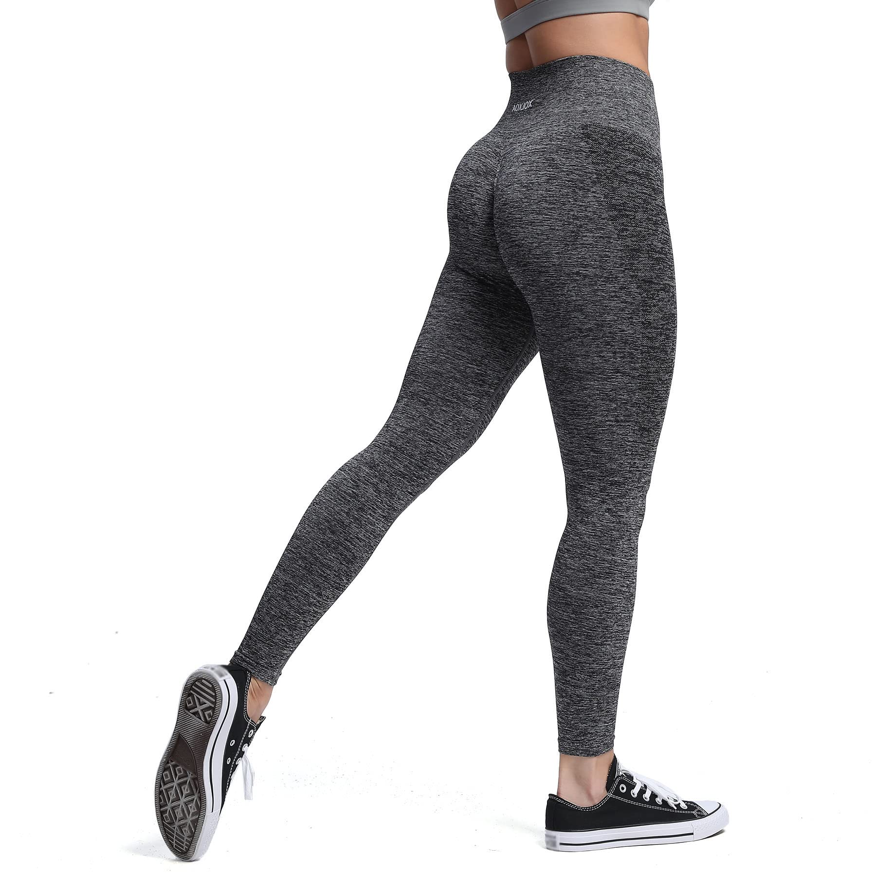 Aoxjox High Waist Seamless Scrunch Leggings for Women - Tummy Control Workout Yoga Pants - Gym, Running, Fitness & Everyday Wear