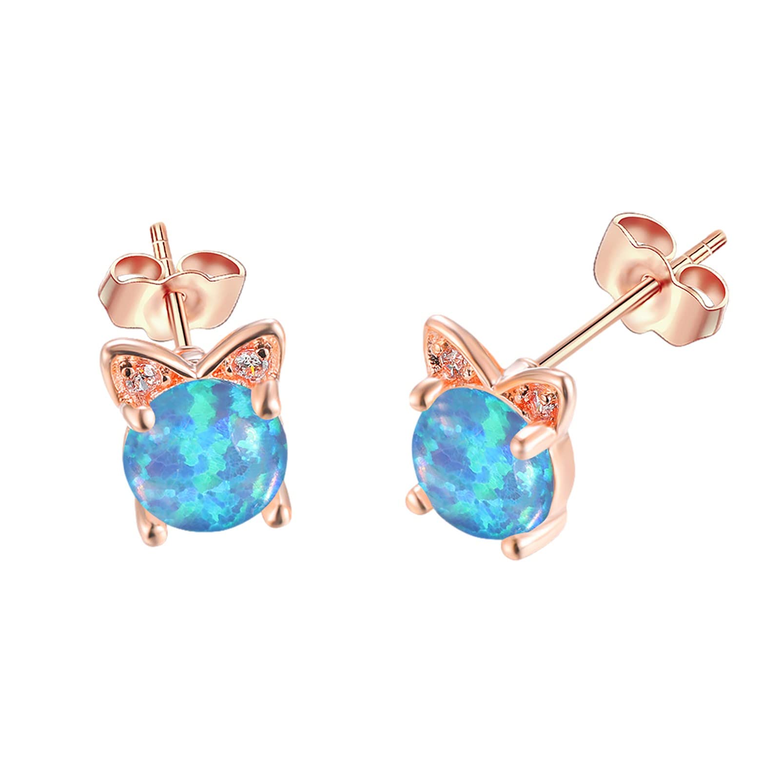 Stylish Rhinestone Cat Stud Earrings for Women - Sparkling Gemstone Jewelry Gift for Everyday Wear & Special Occasions