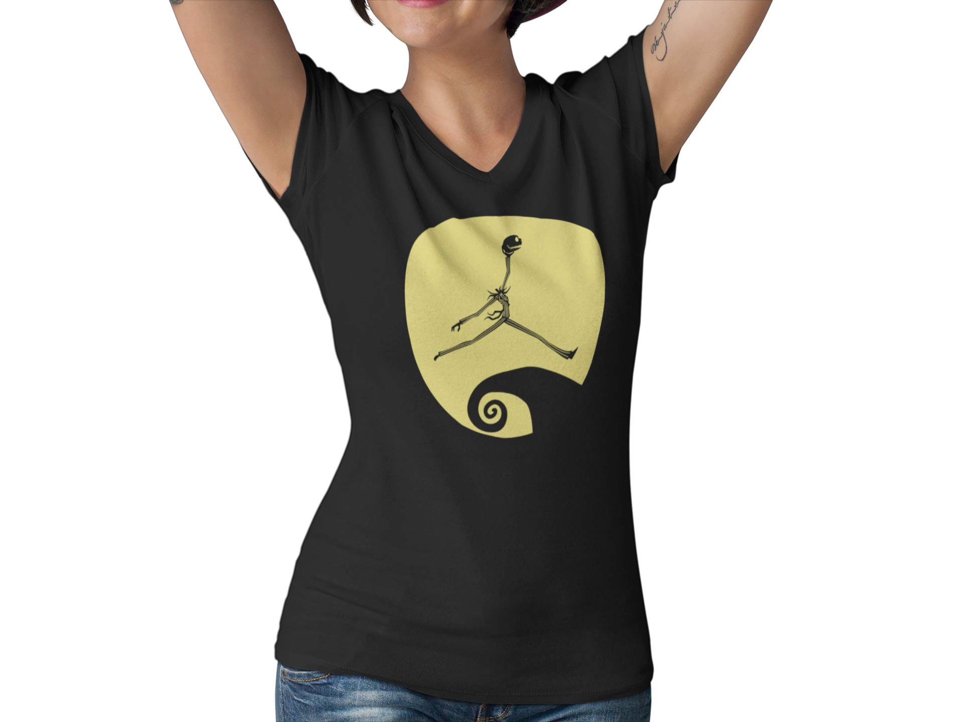 Air Jack Women's Fitted V Neck T-Shirt for Work & Casual Wear