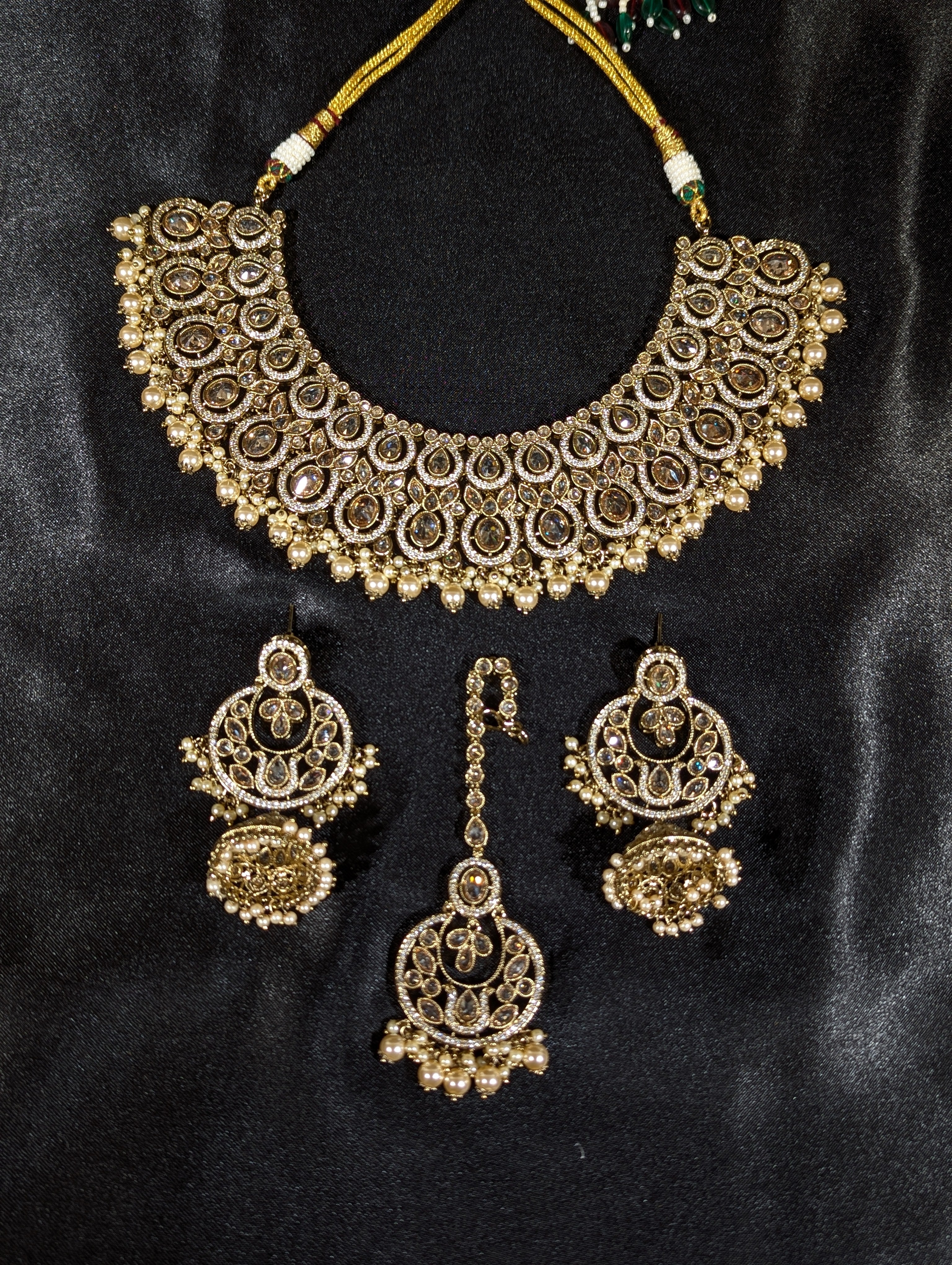 Ananya CZ Semi Bridal Jewelry Set - Cubic Zirconia Necklace & Earrings for Weddings, Prom, Anniversary & Special Occasions