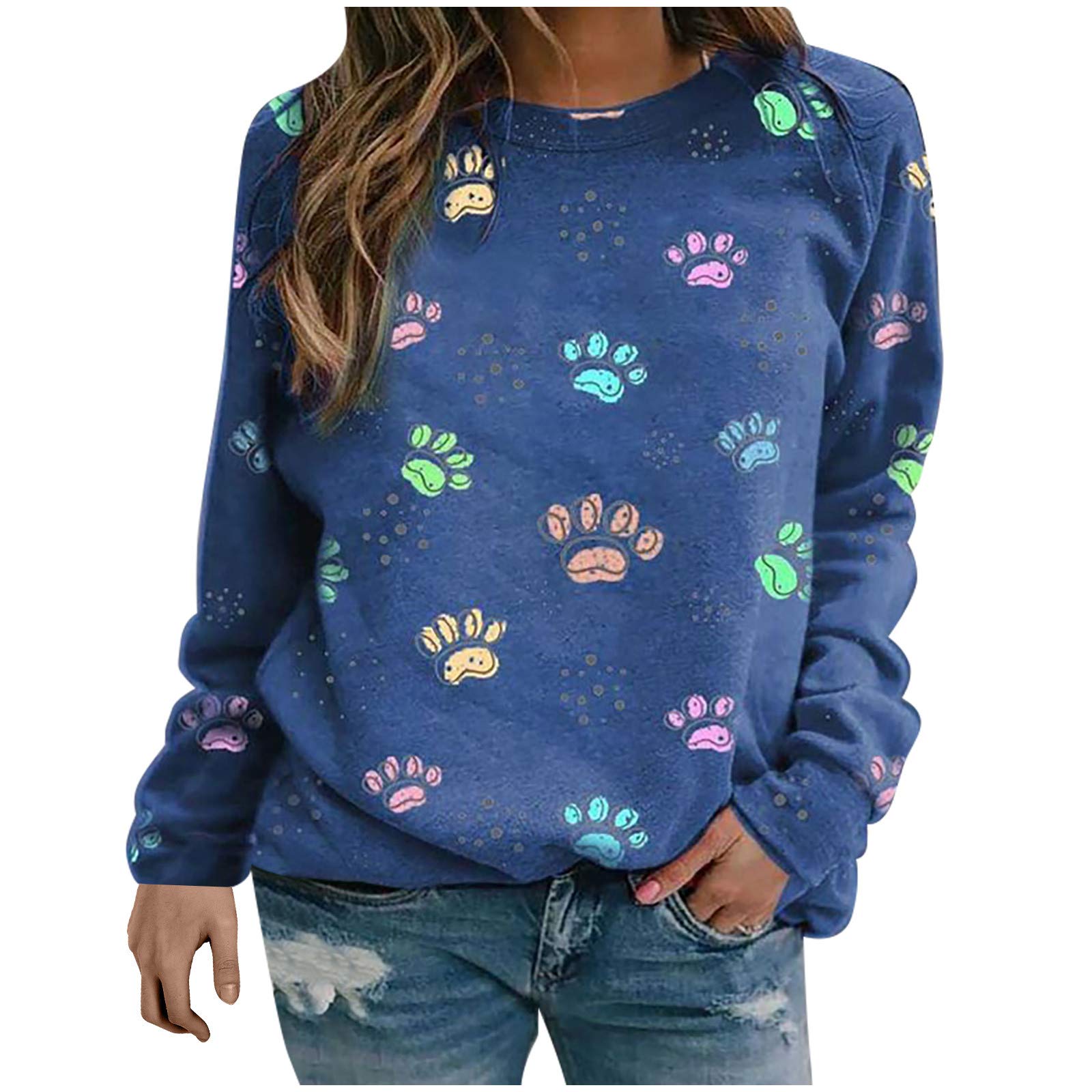 Women's Casual Long Sleeve Blouse - Loose Fit Round Neck Top for Work & Everyday Wear | Comfortable Office & Weekend Outfit