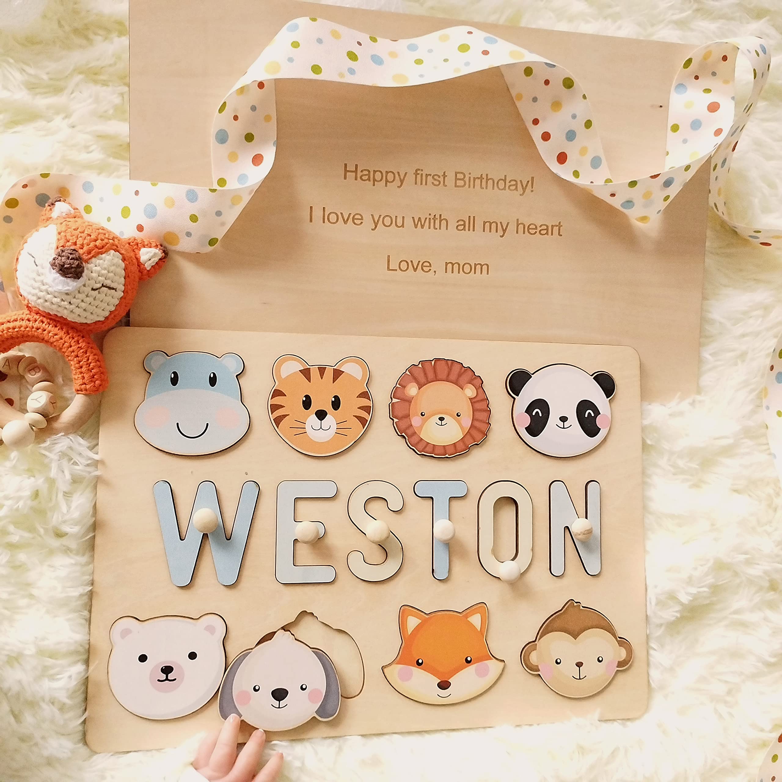 Personalized Wooden Puzzle for Kids 1-3 Years - Custom Baby Gift, Educational Learning Toy for Toddlers & Preschoolers (Boys & Girls) - Perfect for Birthday Gifts, Early Childhood Development & Montessori Play
