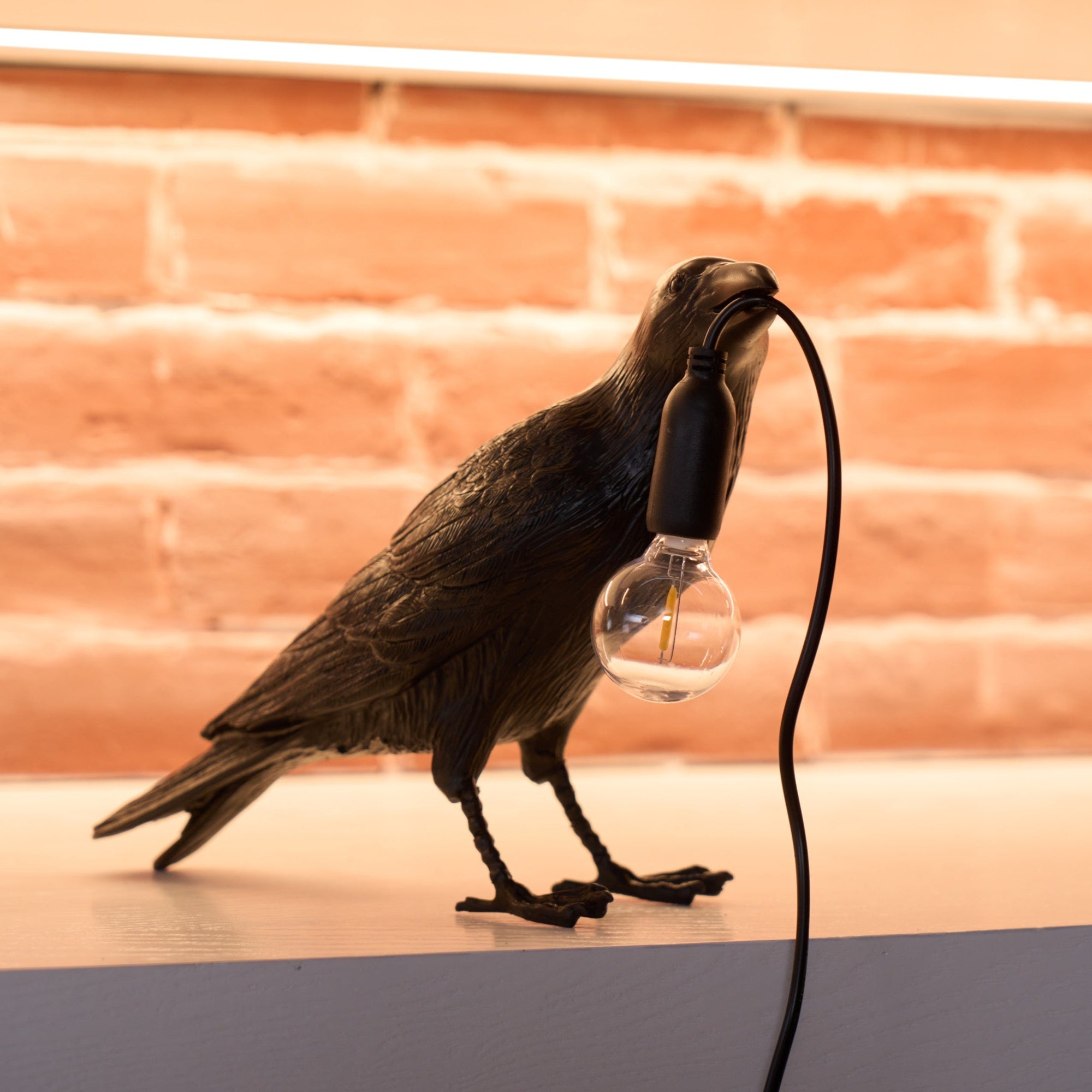 Raven Resin Table Lamp - Modern Gothic Home Decor for Bedroom, Living Room, Office - Handcrafted Night Light with Adjustable Brightness for Reading & Relaxation