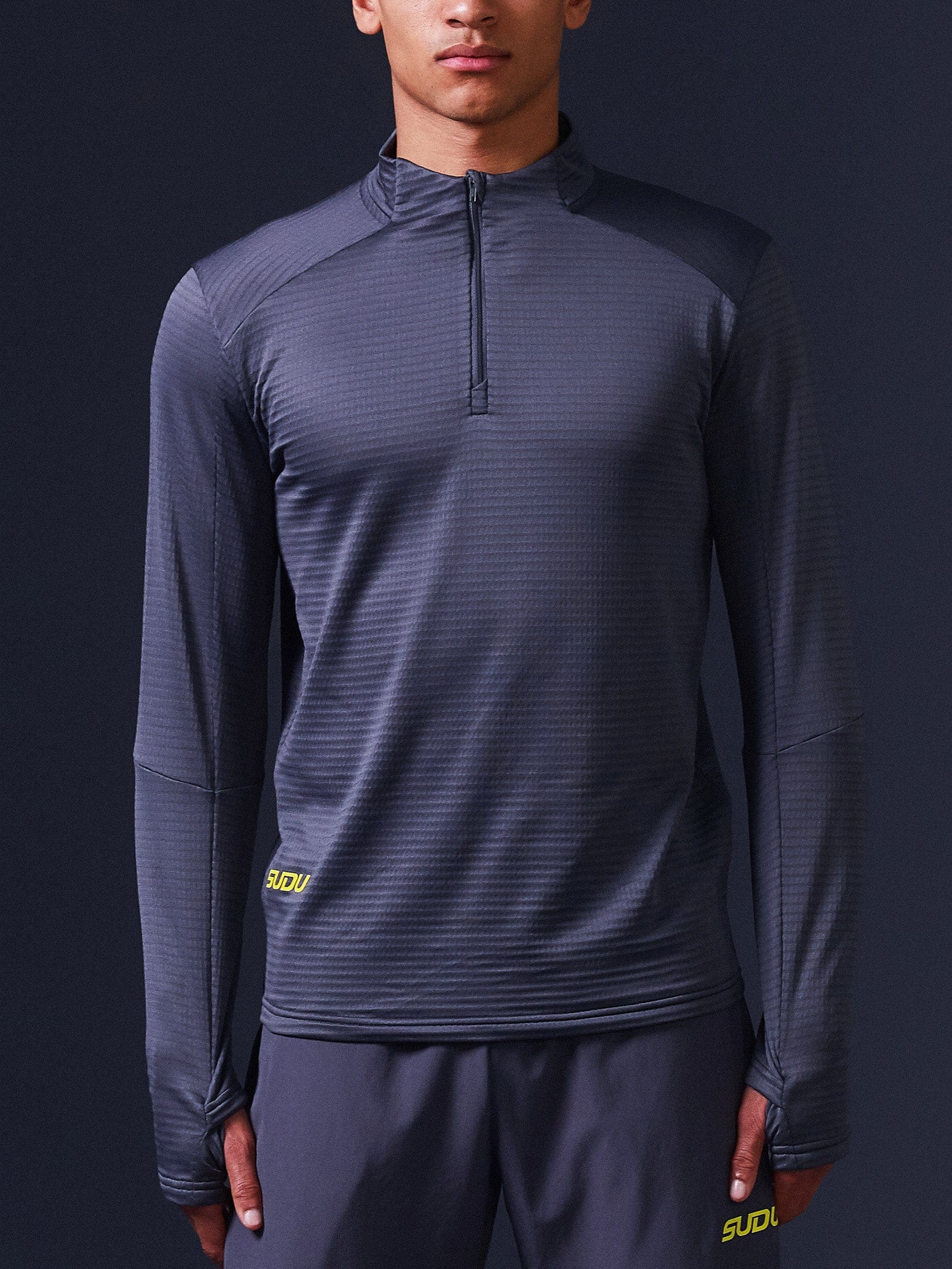 SRZ 01 Zip Mid Layer Jacket - Grey/Yellow - Lightweight Fleece for Hiking, Camping & Outdoor Activities
