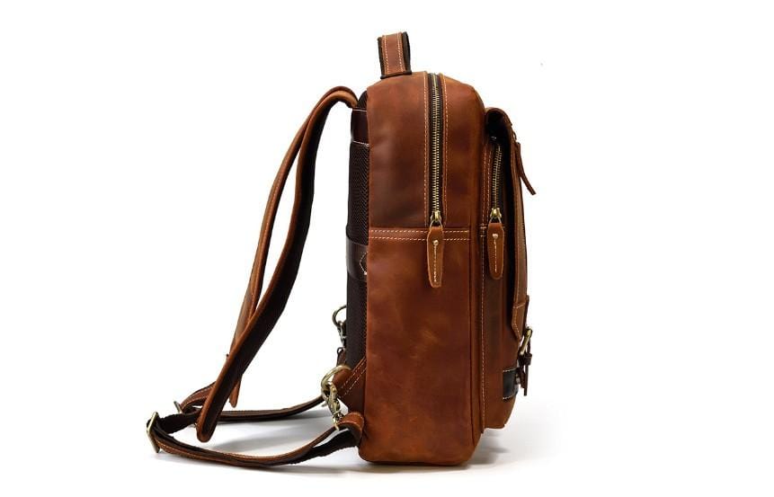 Premium Full Grain Leather Backpack for Women & Men - Durable Laptop Rucksack Purse - Perfect for Work, Travel & School