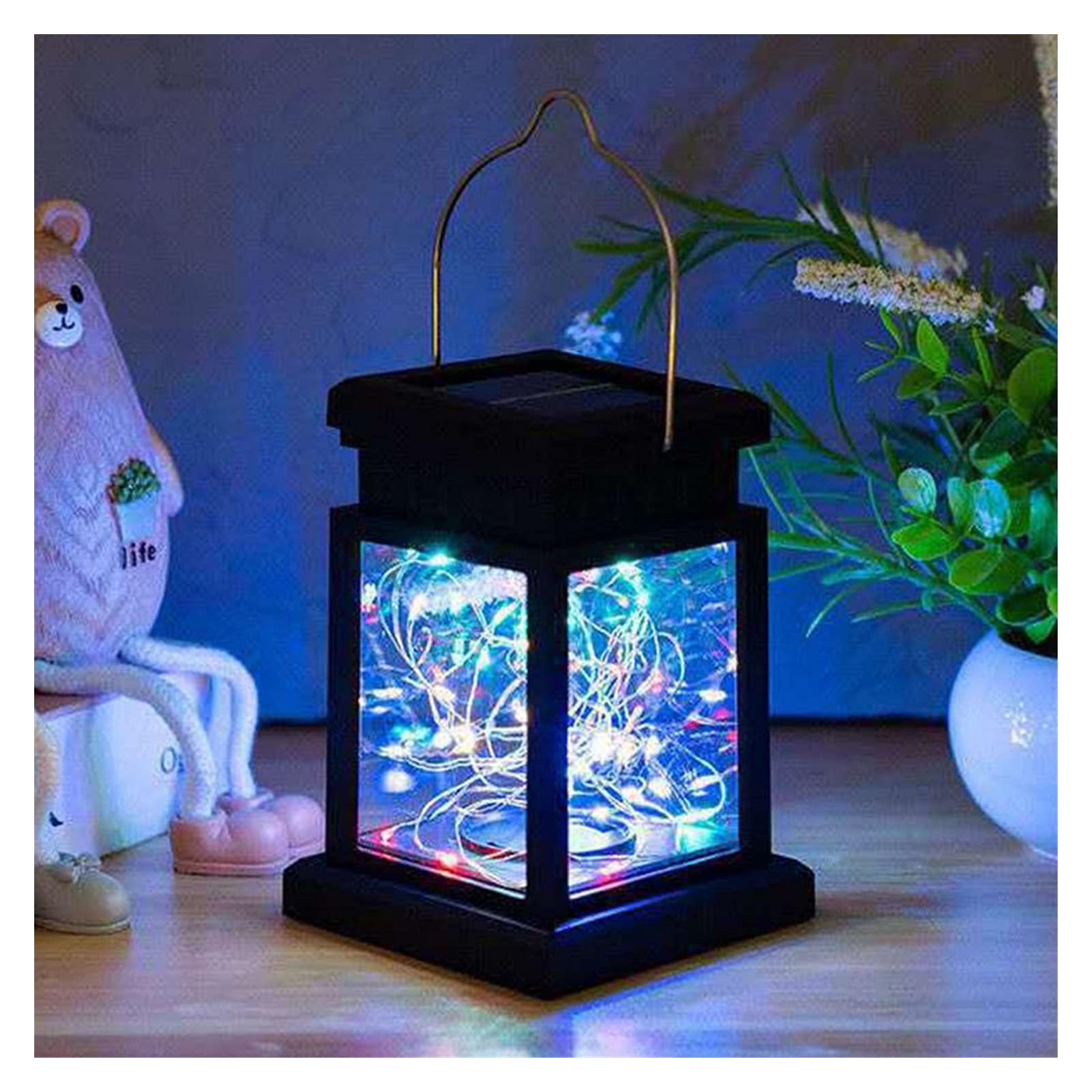 **Solar Powered Hanging Lantern - Waterproof Outdoor Garden Light, Retro Patio Decor, Landscape & Festival Lighting (Warm White) - Perfect for Backyard, Camping & Wedding Decorations**