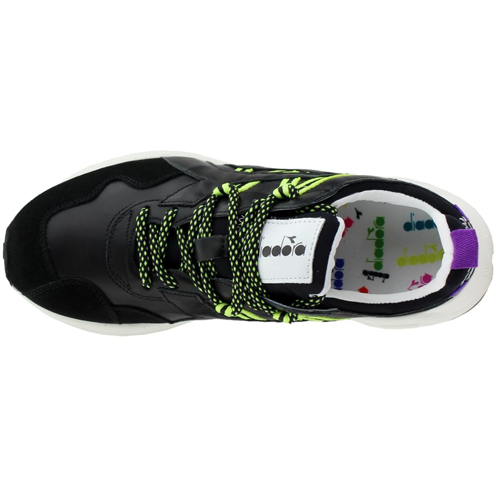 Diadora Men's Rave Leather Lace-Up Sneakers - Grey Casual Shoes for Walking, Running & Everyday Wear