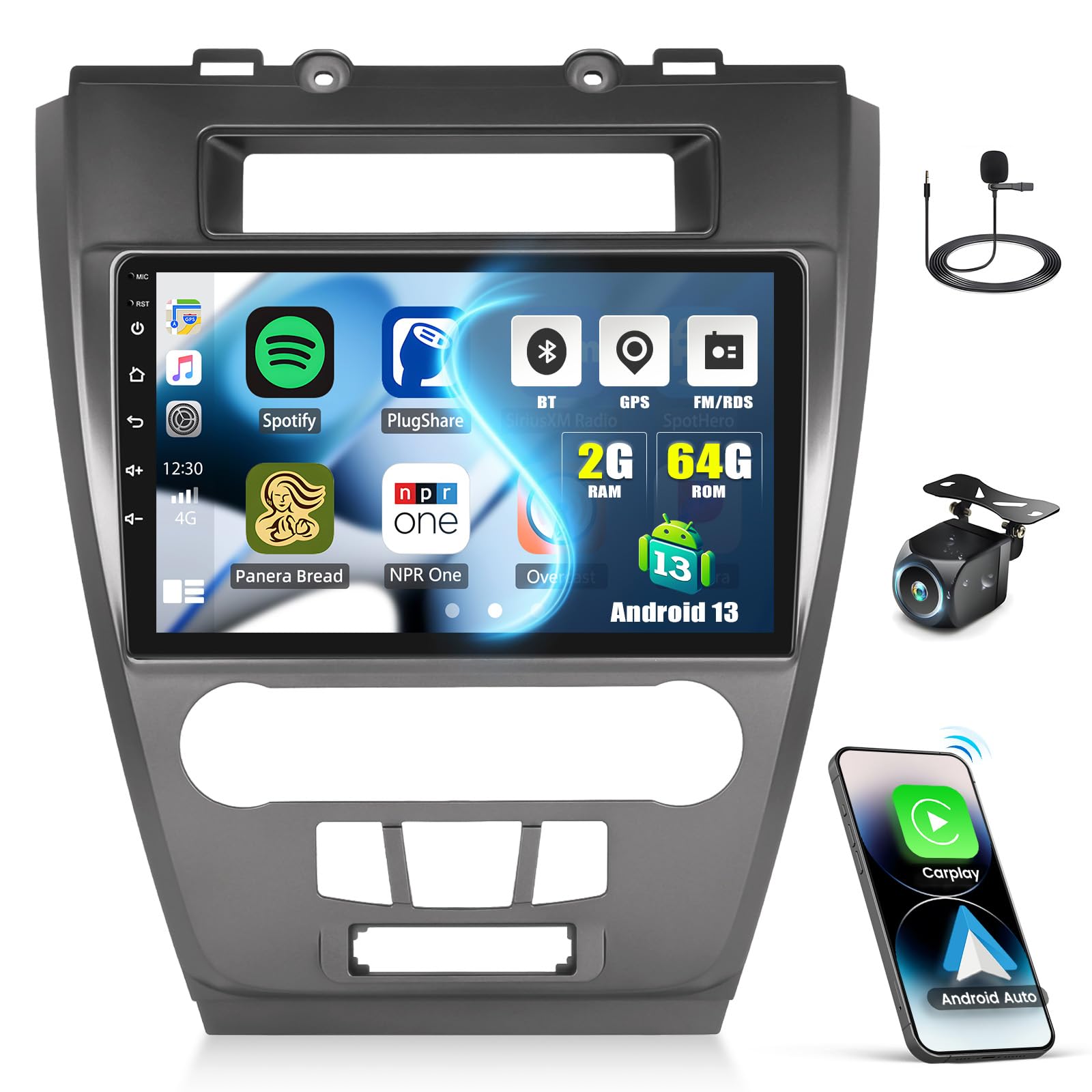 2+64GB Android 13 Car Stereo for Ford Fusion Mondeo Mustang 2009-2012 | 10.1