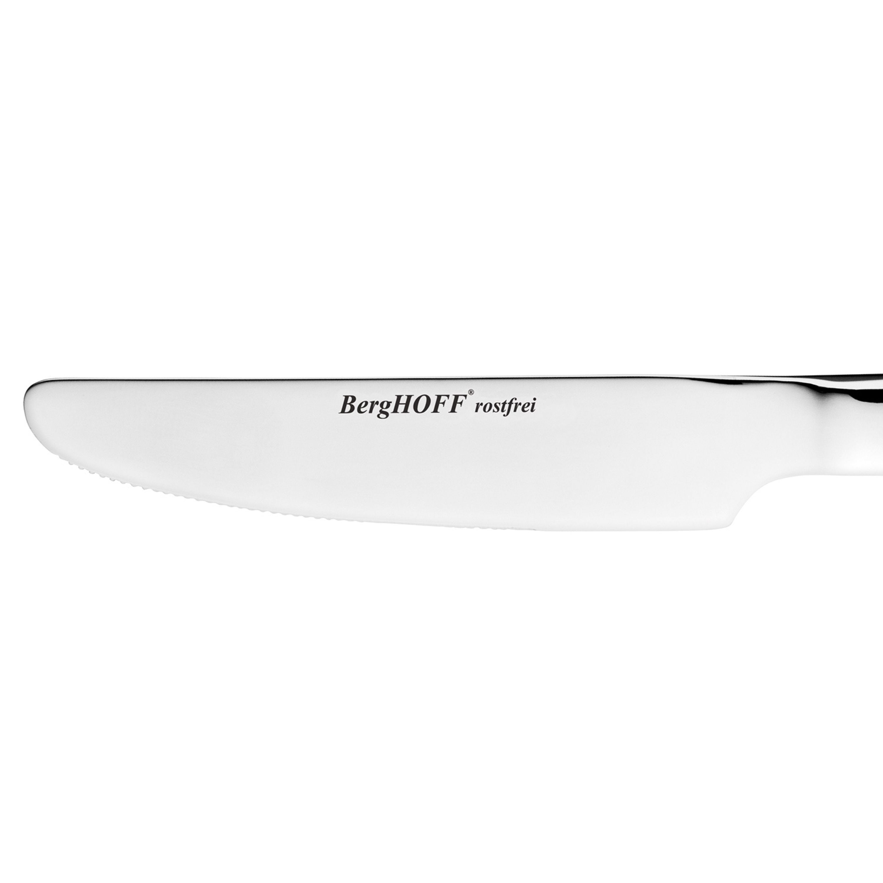 BergHOFF Essentials 48-Piece Stainless Steel Flatware Set - Quadro Design for 12 Place Settings - Elegant Dinnerware for Restaurants, Weddings & Home Entertaining