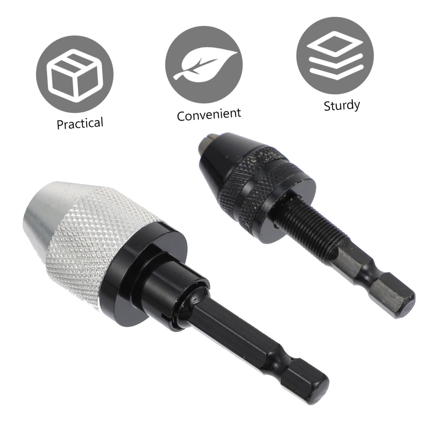 2-Piece Hex Keyless Drill Chuck Adapter Converter for Electric Engraving Machine | Impact Drill Tool | Perfect for DIY Projects, Woodworking & Metalworking