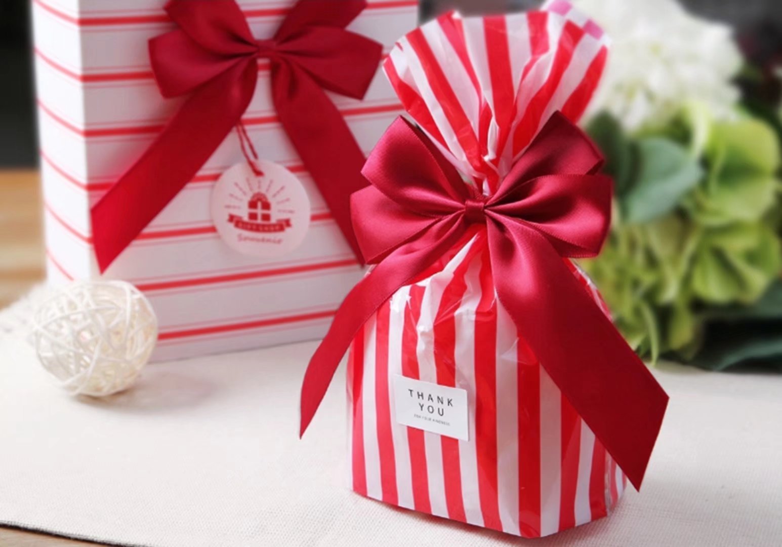 50 Pack Bisque Twist Tie Bows for Bakery Candy Lollipop Cello Bags - Perfect for Gift Wrapping, Party Favors, and Sweet Treat Packaging