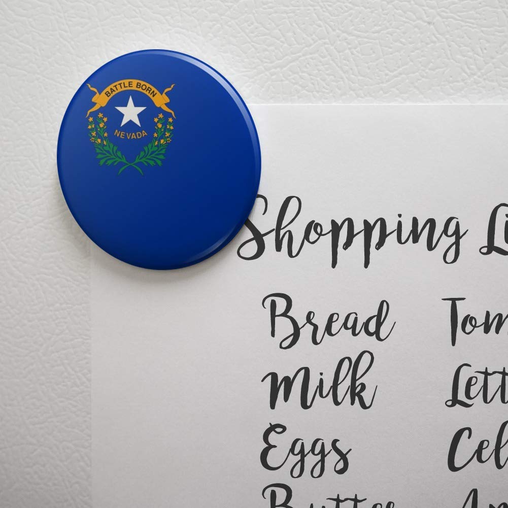 Nevada State Flag Refrigerator Magnet - Strong Kitchen Fridge Locker Button Magnet for Home, Office & Dorm Decor (USA Made)
