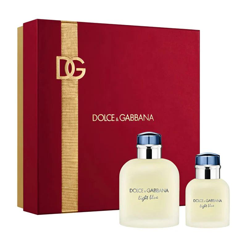 Dolce & Gabbana Light Blue Men's 2-Piece Cologne Gift Set - 200ml + 75ml EDT Spray | Perfect for Birthday, Anniversary & Valentine's Day Gifts