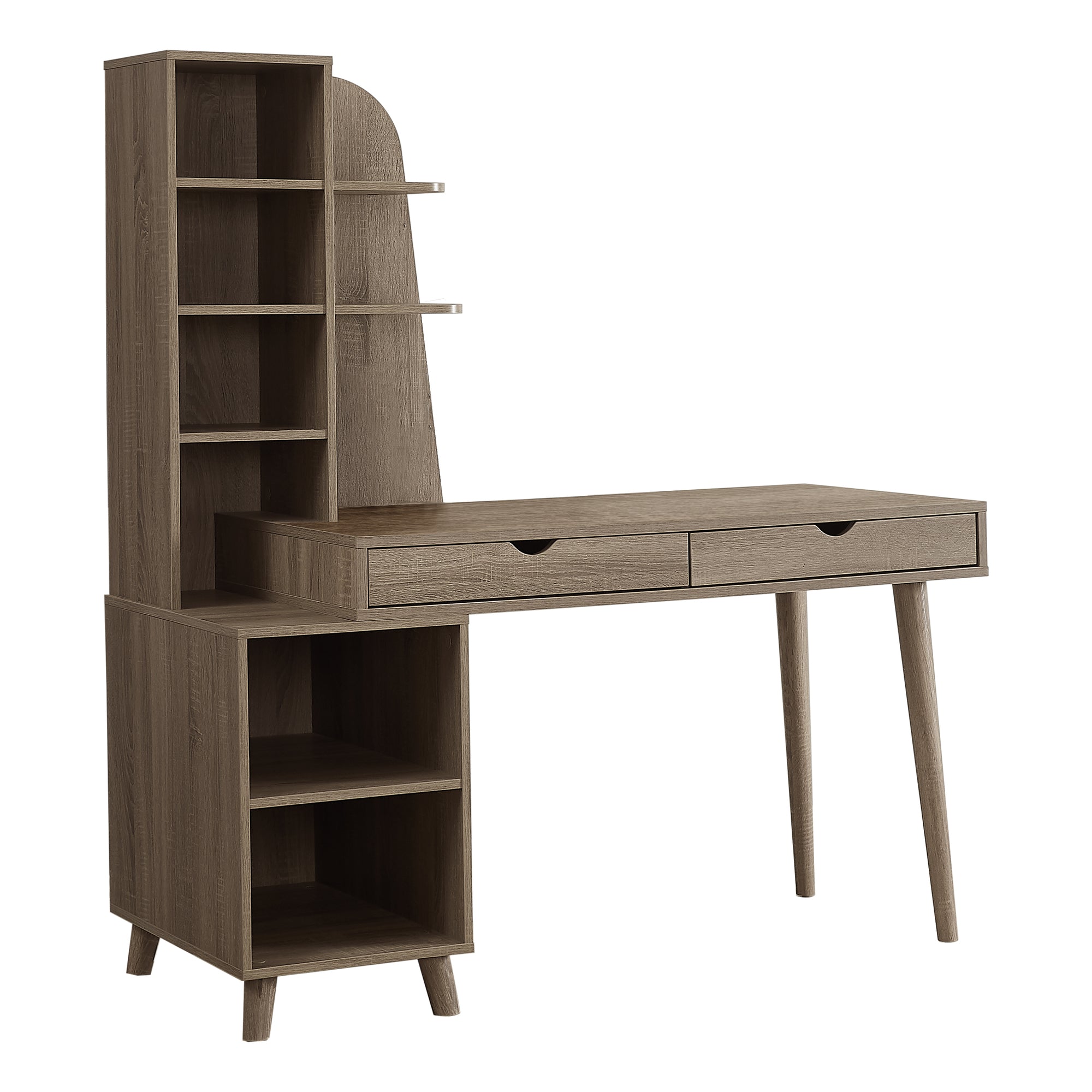 OFFICE SERIES 55L Dark Taupe Bookcase - Stylish Storage Solution for Home Office, Living Room & Study Organization