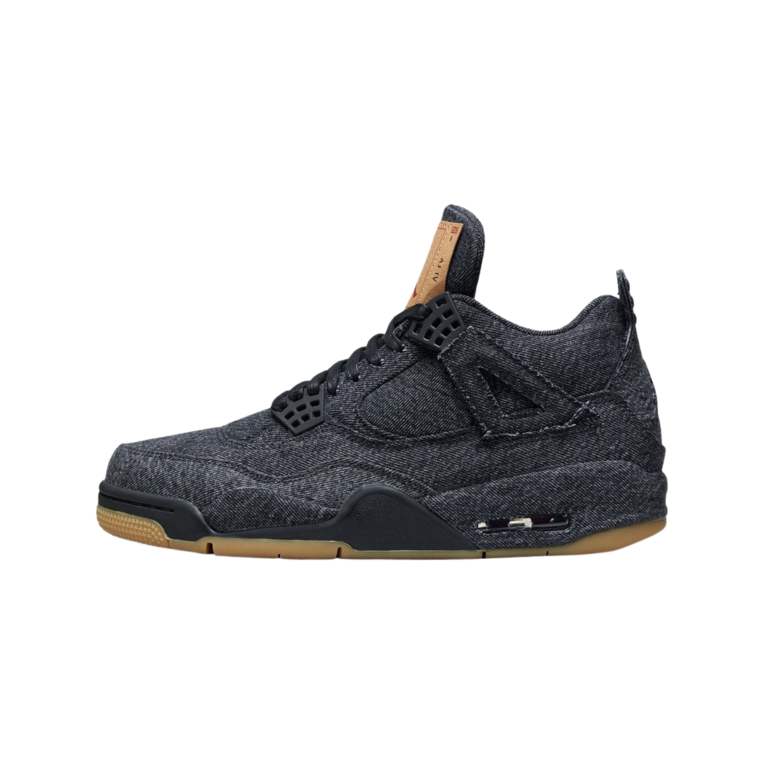 Air Jordan 4 Retro Levis Black Denim Sneakers - Men's Basketball Shoes for Casual Wear & Street Style Fashion