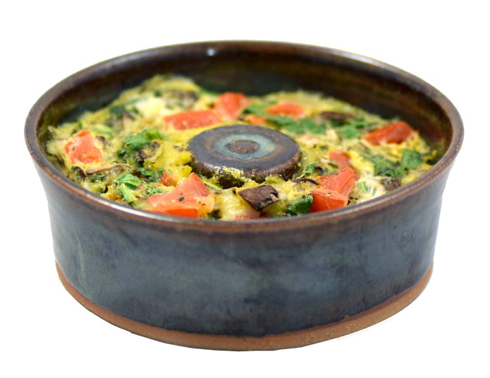 American Made Stoneware Pottery Microwave Omelette Egg Cooker (Double Size) - Perfect for Quick Breakfasts, Camping & Dorm Cooking