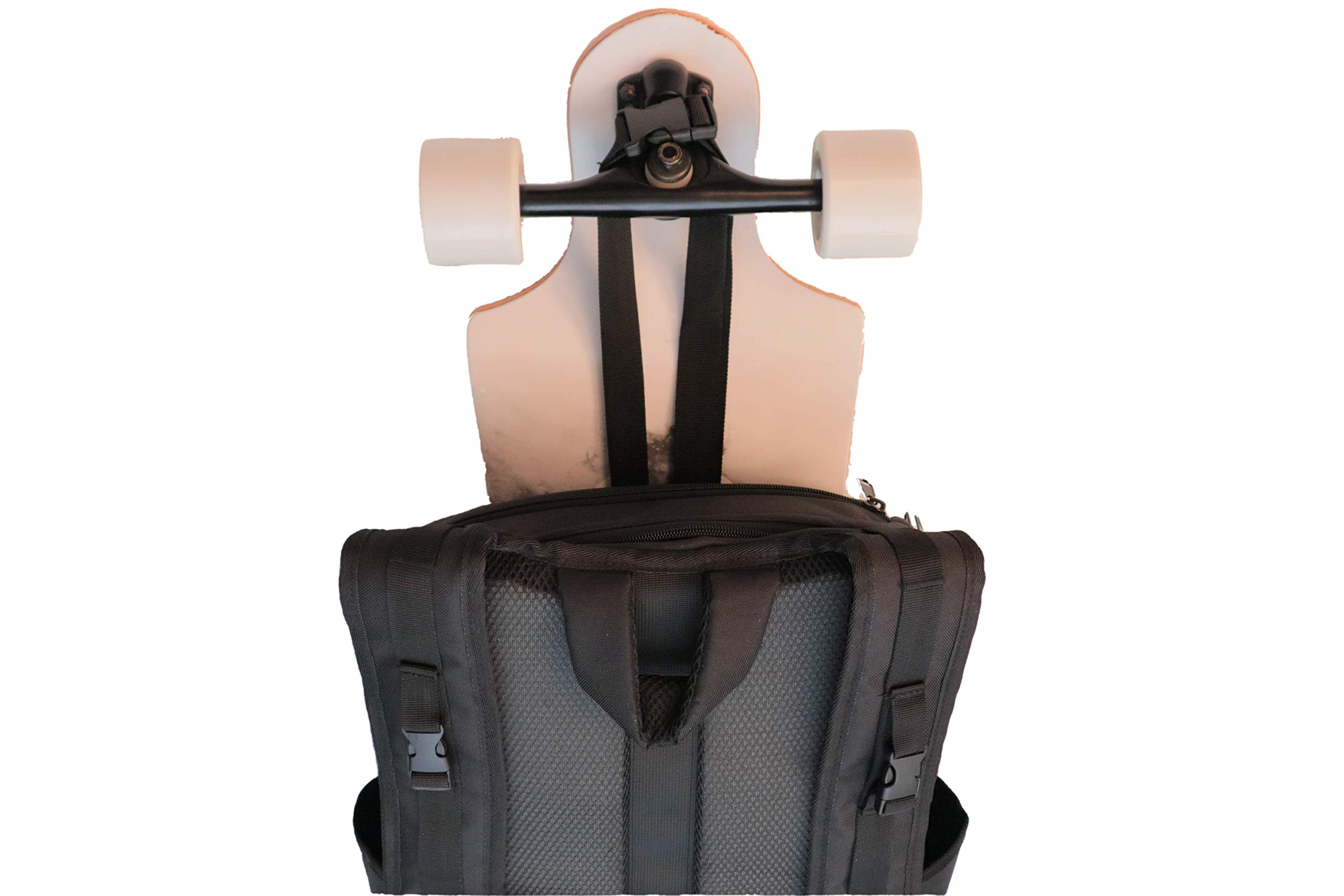 Electric Longboard Skateboard Backpack with Laptop Compartment - Waterproof & Durable E-Board Carrier for Commuting, Campus & Urban Travel