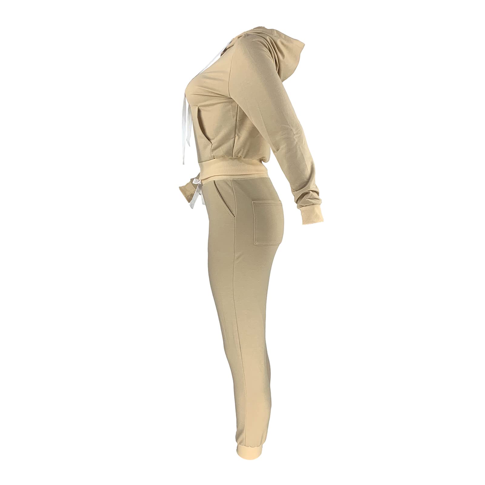 Women's 2-Piece Jogger Set - Long Sleeve Hoodie & Sweatpants Outfit for Spring/Fall Workouts | Gym, Yoga, Running & Lounge Wear