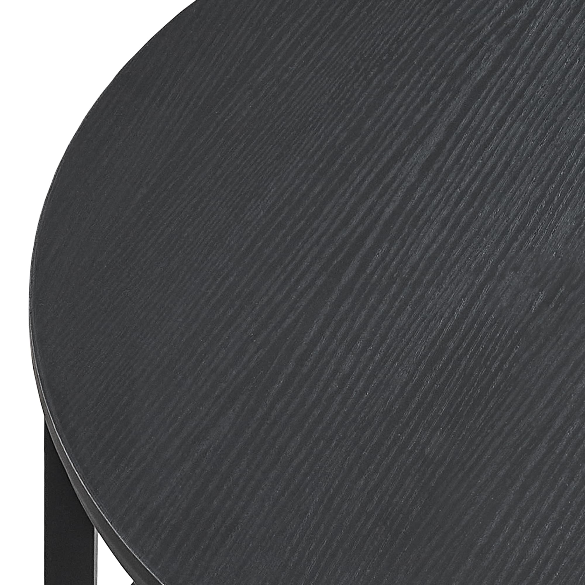 27.5 Inch Round Wood Coffee Tables Set of 2 - Modern Black and White Side Tables with Drawers for Small Spaces, Living Room, Bedroom & Office - Perfect for Coffee, Books & Decor