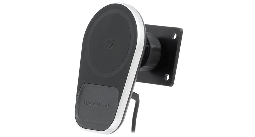Scosche MPQ5AMPSPC Pro Charge5 15W MagSafe Car Mount Wireless Charger - Magnetic Phone Holder with AMPS Plate for iPhone 14/13/12, Samsung Galaxy - Compatible with Scosche/ProClip Vehicle Mounts (Base Sold Separately) | Fast Charging for Road Trips & Commuting