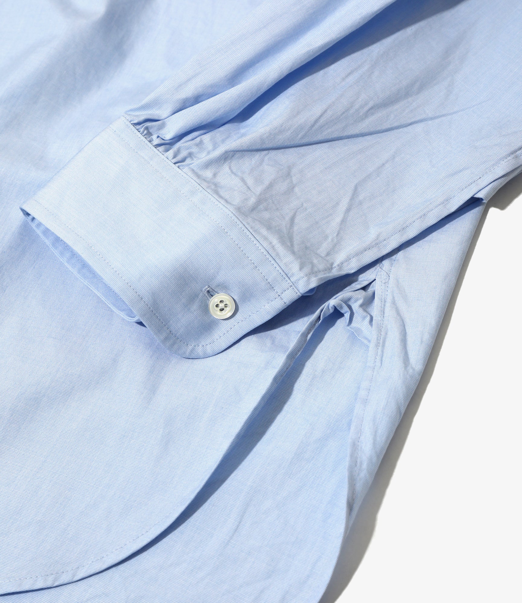 Double Round Collar EDW Shirt - Sax Blue Broadcloth Cotton Button Down Shirt for Men | Office Wear, Casual Outfits & Business Casual Style