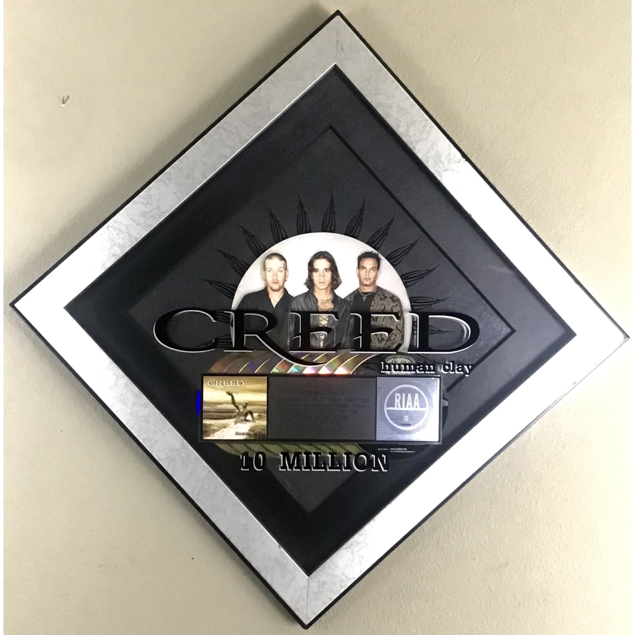 Creed Human Clay RIAA 10x Platinum Award - Official Music Album for Collectors & Fans | Perfect for Home Display, Music Memorabilia Collections & Gift Giving