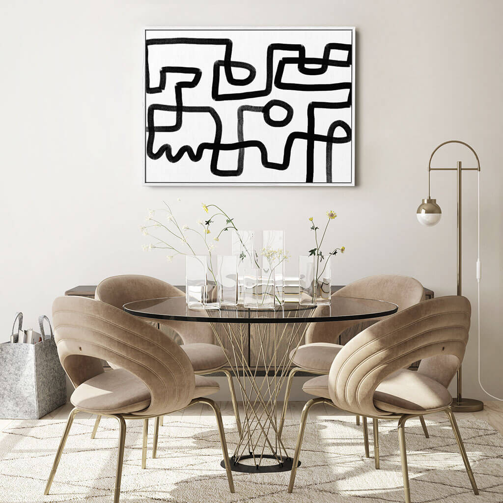 The Maze Framed Canvas Wall Art - Modern Abstract Home Decor for Living Room, Bedroom & Office - Ready to Hang Gallery Wrapped Print