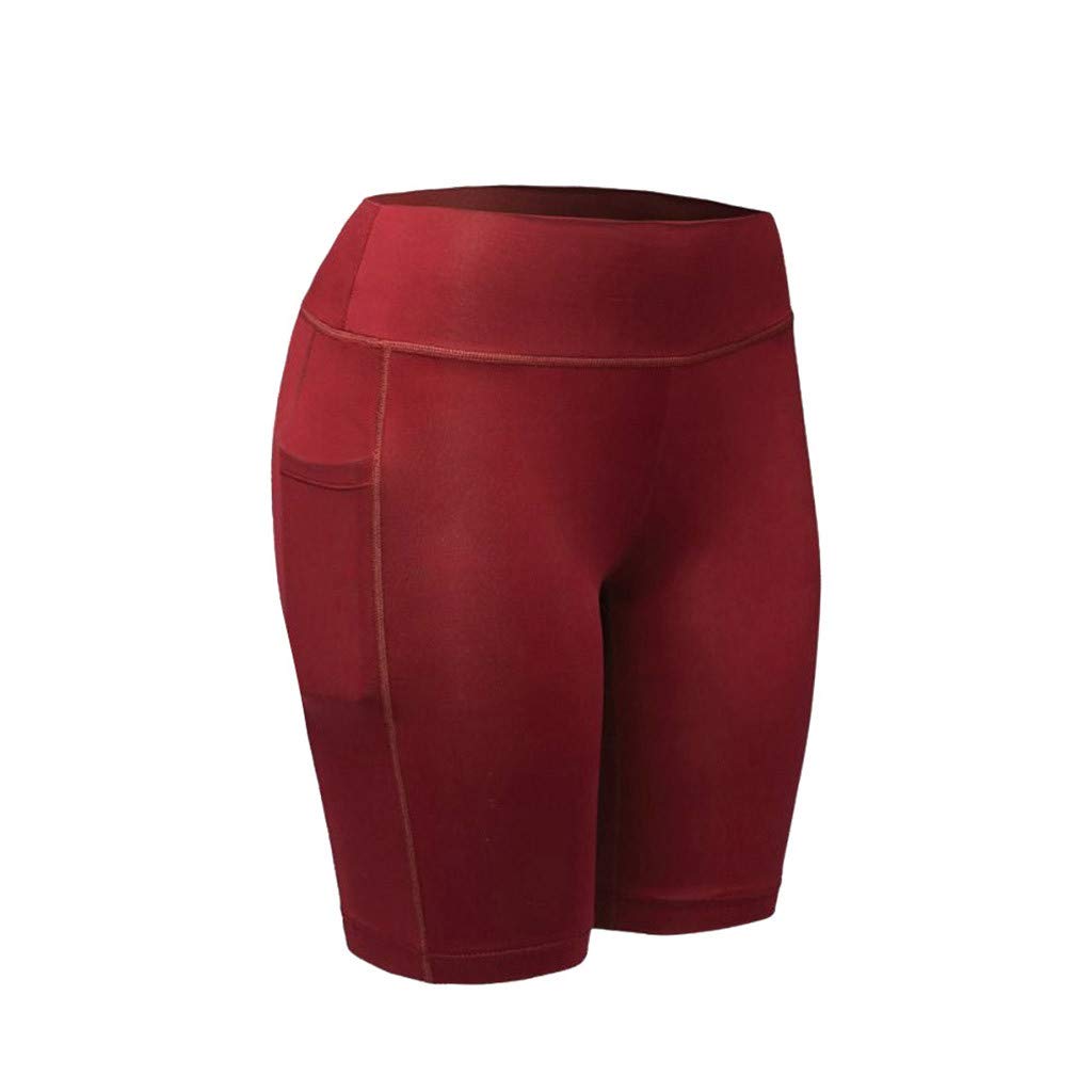 FONMA Women's High Waist Yoga Pants with Pockets - Tummy Control Workout Running Sports Shorts for Yoga, Gym, Lounge & Everyday Wear