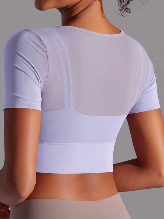 ZASUWA Women's Sexy Mesh Hollow Out Breathable Short Sleeve Tops - Perfect for Night Out, Party, and Summer Fashion