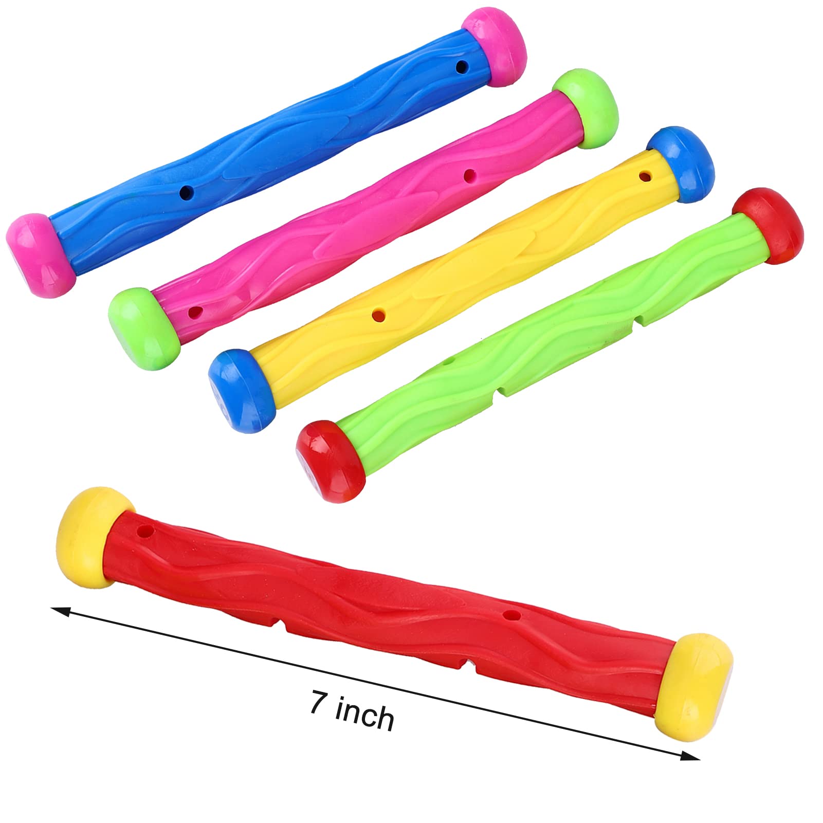 Bright PVC Pool Diving Sticks for Kids & Teens - Underwater Swimming Training Toys, Colorful Floating Pool Party Games for Summer Fun, Swimming Lessons & Backyard Pool Activities