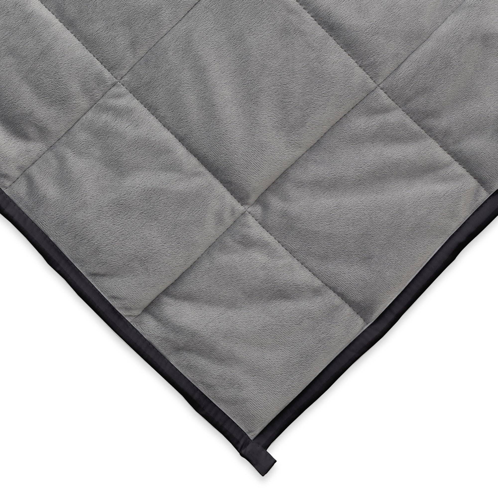 Luxury Reversible Weighted Blanket for Adults - 12lb Heavy Blanket (Queen/King/Twin Size, Black) - Perfect for Stress Relief, Anxiety & Better Sleep - Cozy Home, Office & Travel Companion