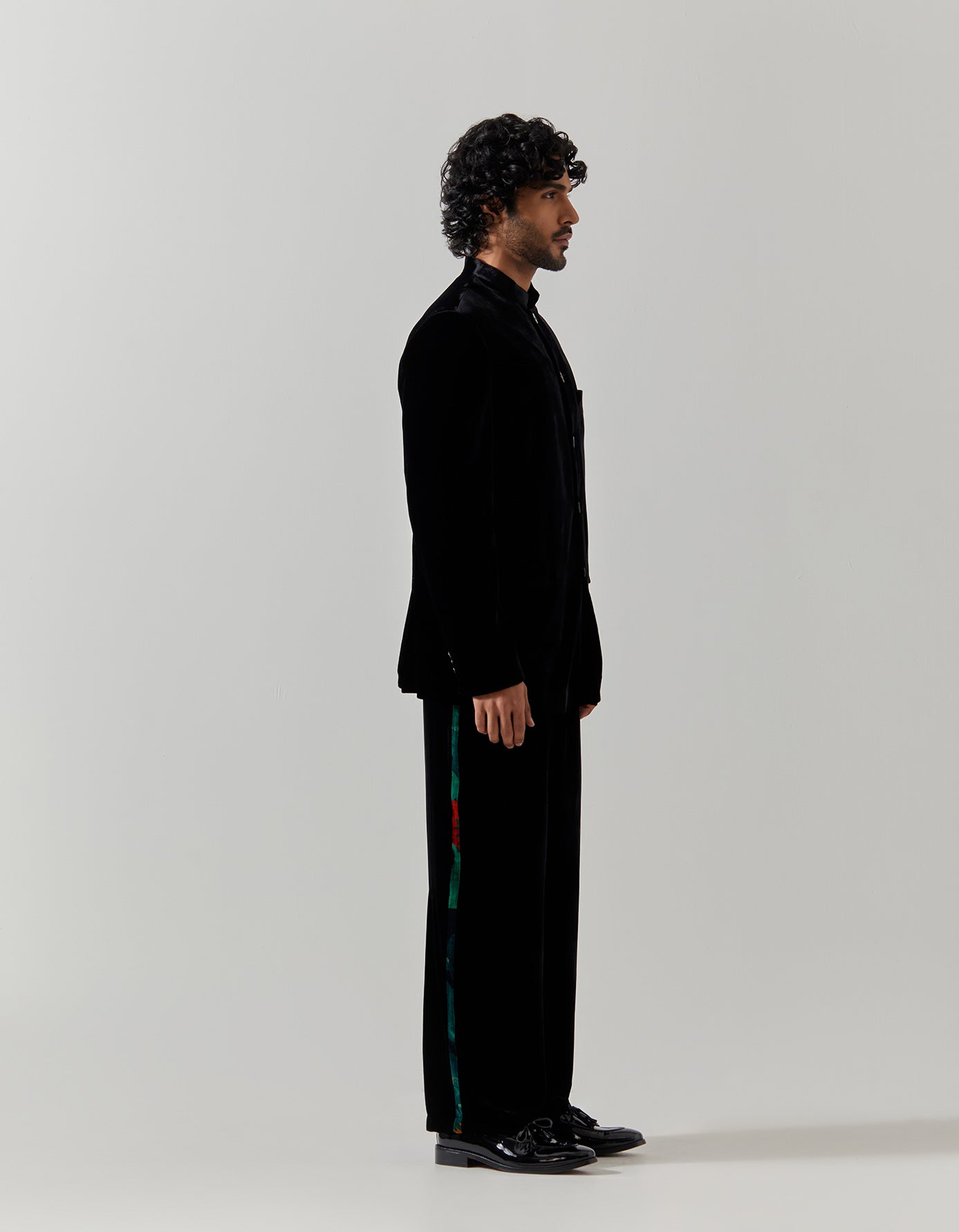 Luxury Bandhgala Silk Velvet Jacket for Men - Black Formal Indian Wedding Sherwani | Perfect for Weddings, Parties & Special Occasions
