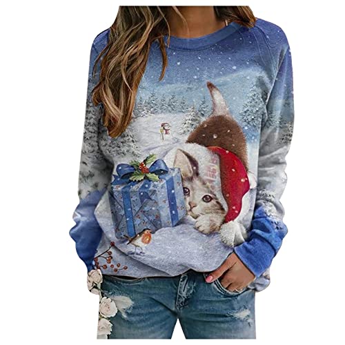 Women's Long Sleeve Crewneck Sweatshirts - Cute Graphic Y2K Fashion Tops for Casual Fall Outfits | Perfect for Daily Wear, Coffee Dates & Weekend Outings