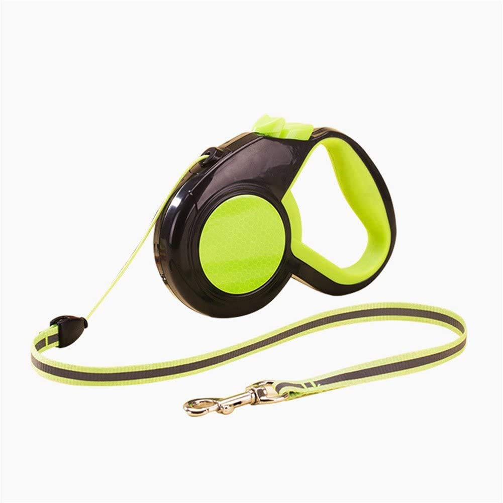 NC Retractable Dog Leash - 3M Reflective Pet Leash for Small & Medium Dogs & Cats | Durable Training Walking Lead with Safety Lock | Perfect for Night Walks, Jogging & Outdoor Adventures (Green)