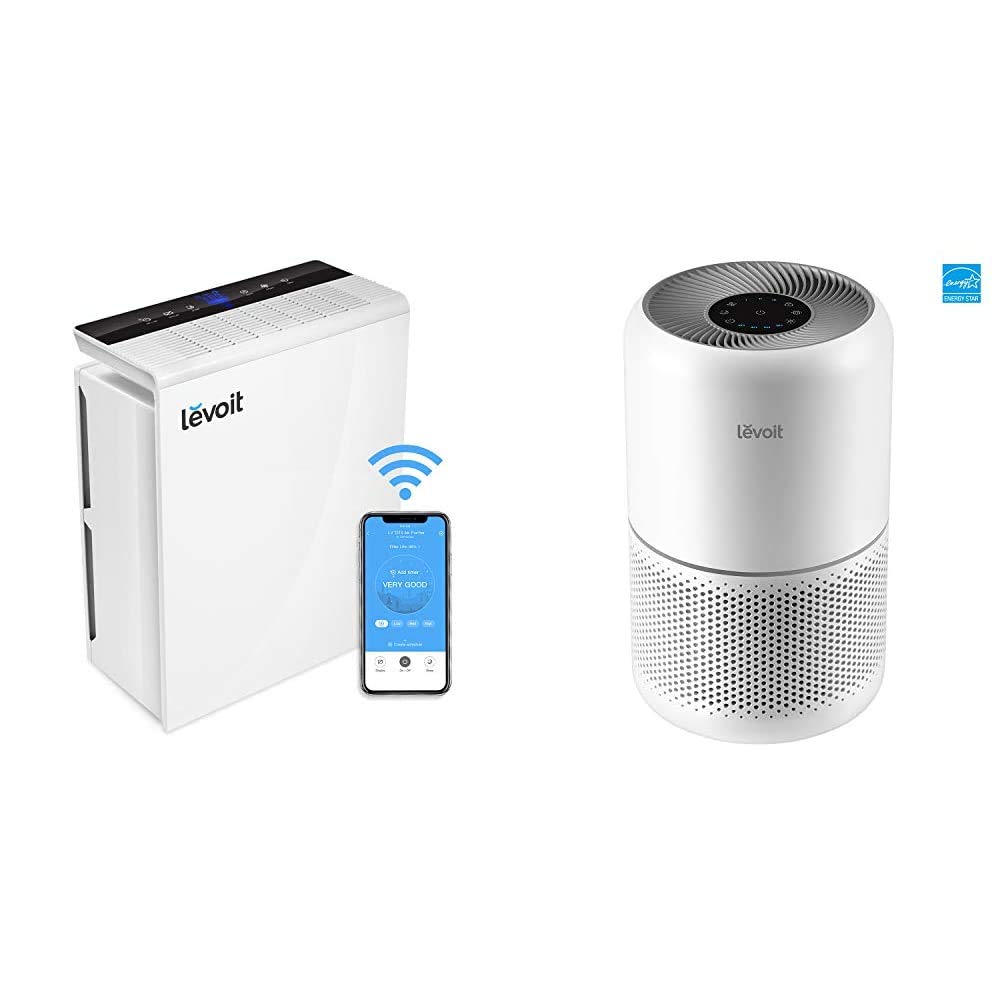 LEVOIT Core 300 Smart WiFi Air Purifier for Large Rooms - H13 True HEPA Filter, Allergies & Dust Remover for Bedroom, Living Room, Office - White | Quiet Operation, Night Light, App Control for Clean Air at Home
