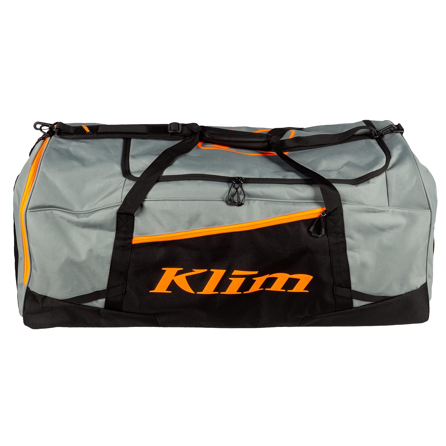 KLIM Drift Gear Bag - Waterproof Duffle Bag for Travel, Sports & Outdoor Adventures - Slate Gray & Strike Orange - Perfect for Gym, Camping, Hiking & Workout Gear Storage