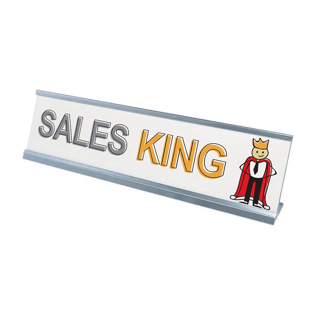 Stick People Desk Sign - Funny Novelty Nameplate for Office (2 x 8 Inches) - Perfect for Workstations, Reception Desks & Corporate Gifts