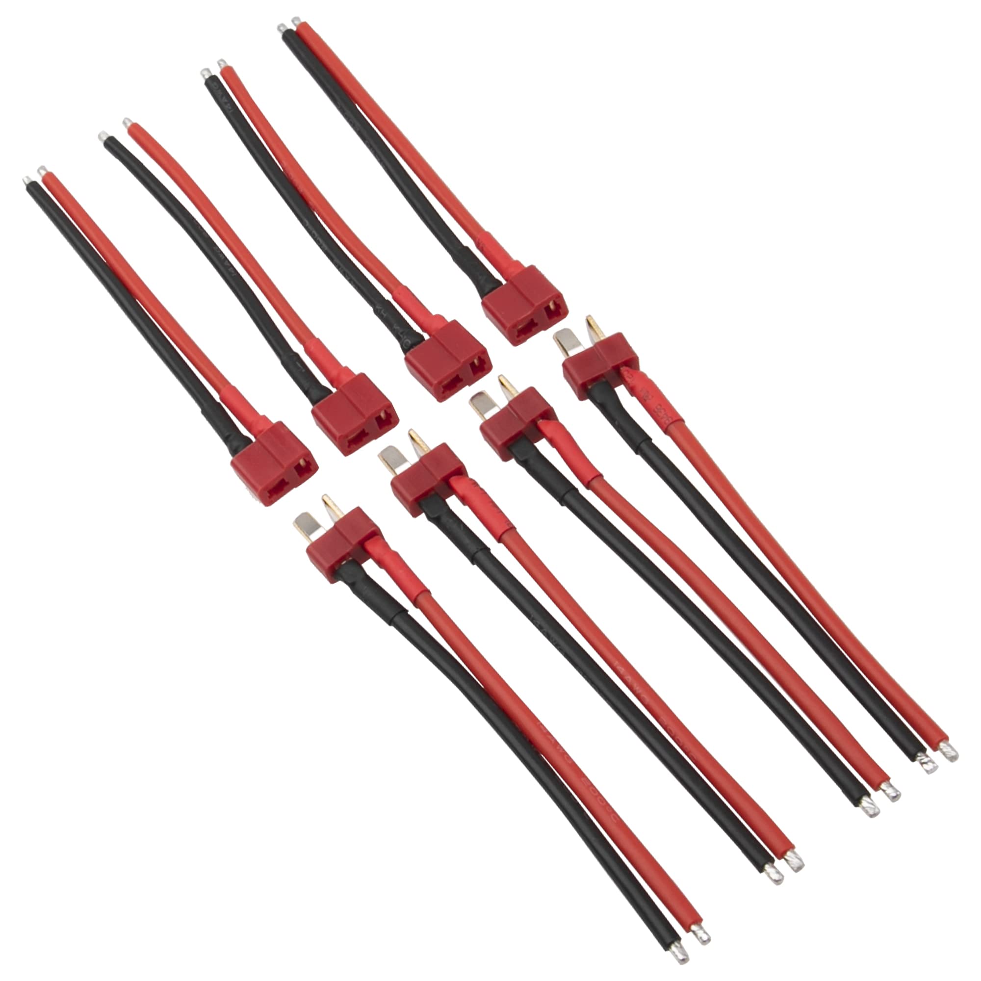 4 Pairs HIRCQOO T-Plug Deans Connectors - Male & Female 14AWG 3.93
