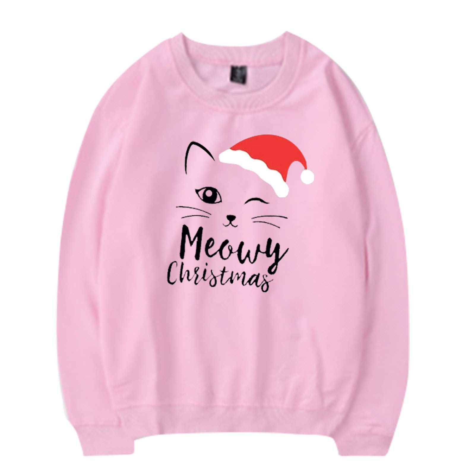 Women's Long Sleeve Hooded Christmas Sweatshirt with Round Merry Print - Cozy Winter Pullover for Holiday Parties & Casual Wear