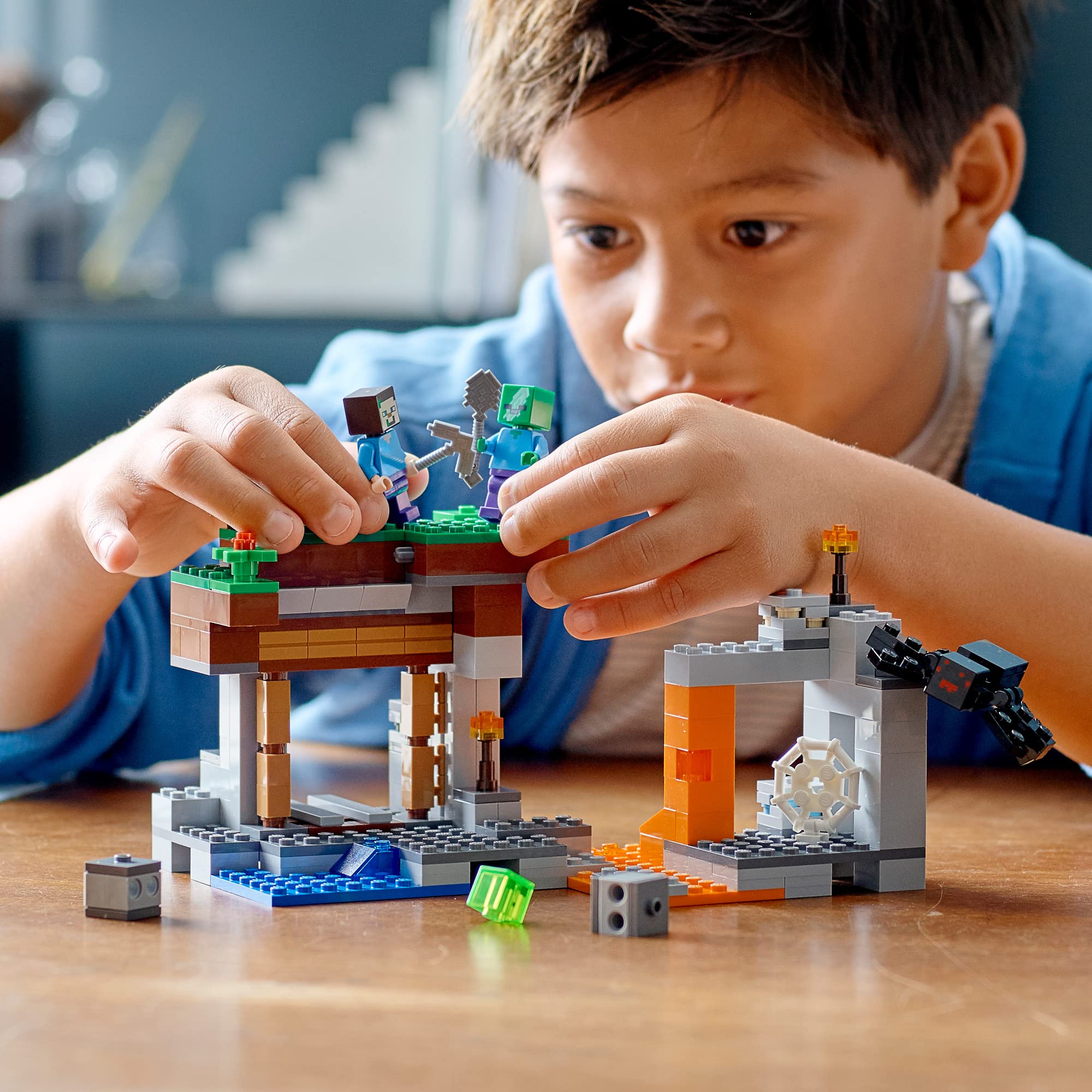 LEGO 21166 Minecraft The Abandoned Mine Building Set - Zombie Cave with Slime, Includes Steve & Spider Figures - Perfect for Kids & Minecraft Fans, Great for Creative Play & Collecting