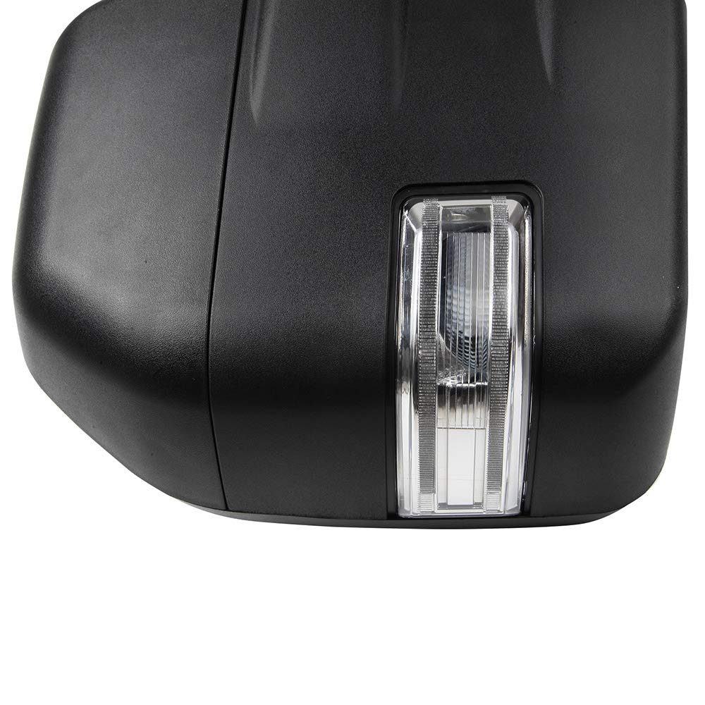 2015-2017 Ford F150 Power Heated Towing Mirrors with Turn Signal & Puddle Light - Black Housing & Conversion Plug (LH/RH Pair) - Perfect for Enhanced Visibility & Safe Towing