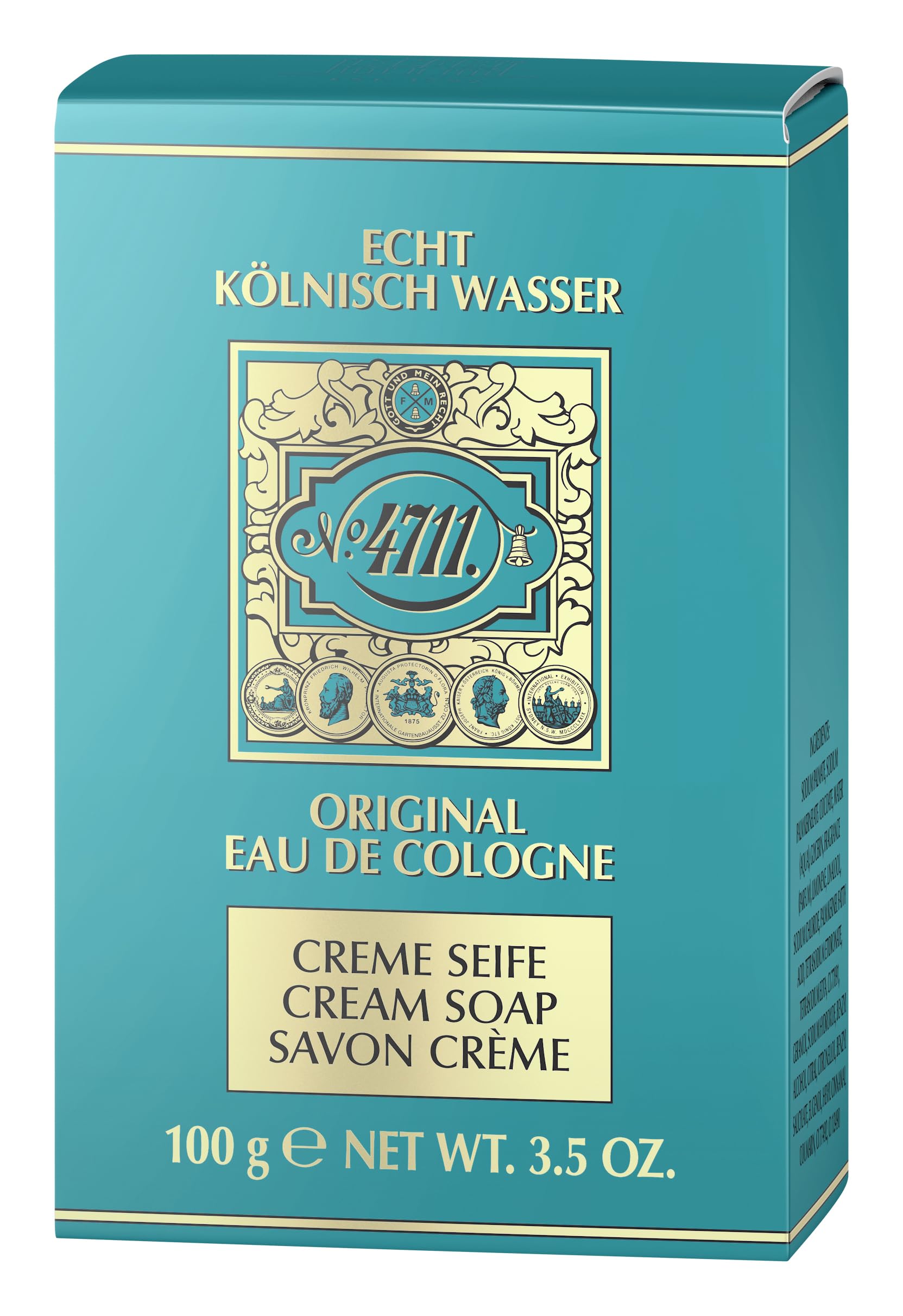 4711 Cream Soap by Muelhens - 3.5 oz Moisturizing Hand & Body Soap - Classic Cologne Scent - Gentle Cleansing for Dry Skin - Perfect for Bathroom, Spa & Travel Use