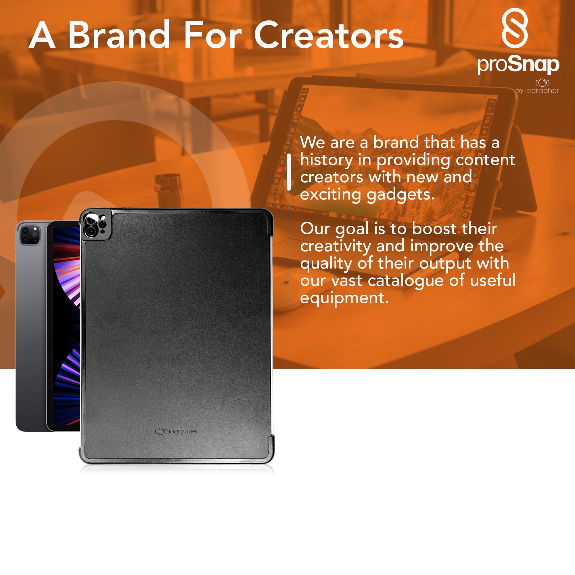iOgrapher ProSnap iPad Case for iPad Pro 12.9-inch (4th/5th/6th Gen) & iPad Pro 13-inch | Durable Protective Cover with Enhanced Grip | Perfect for Photography, Video Recording & Content Creation