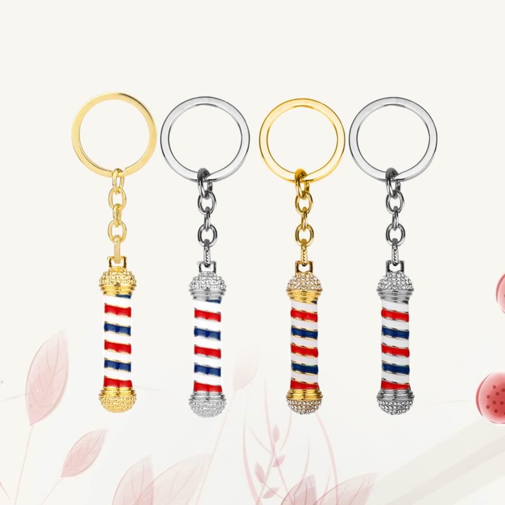GALPADA 4Pcs Barber Keychain Set - Alloy Hairdresser Gifts for Men - Car & Purse Accessories