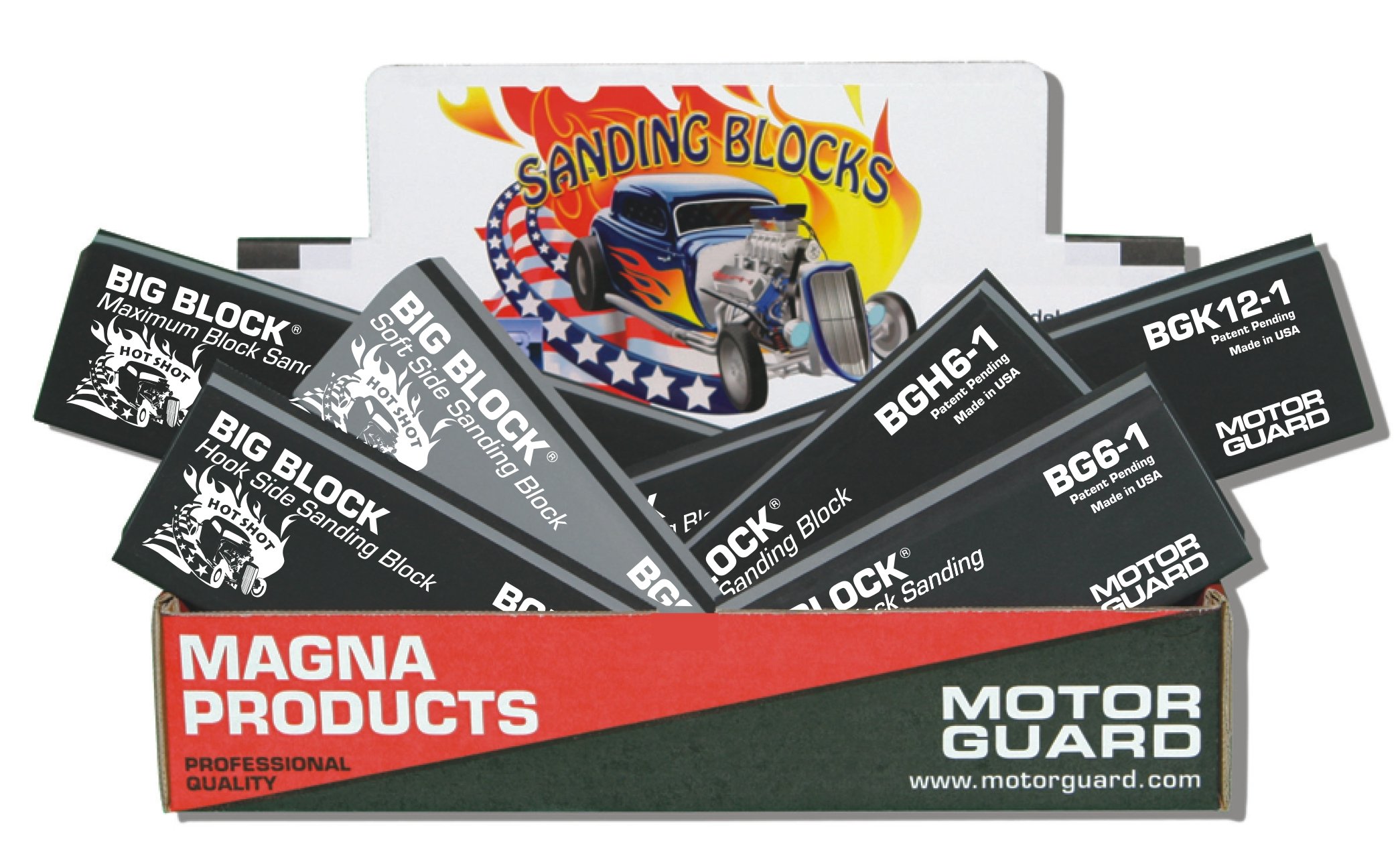 Motor Guard AP-4 Big-Block Sanding Block Set - 6 Piece Assortment for Woodworking, Auto Body & DIY Projects - Perfect for Smoothing, Sanding & Finishing Surfaces
